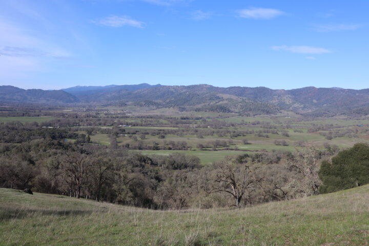 Vista overlooking Potter Valley - oak woodlands and grasslands