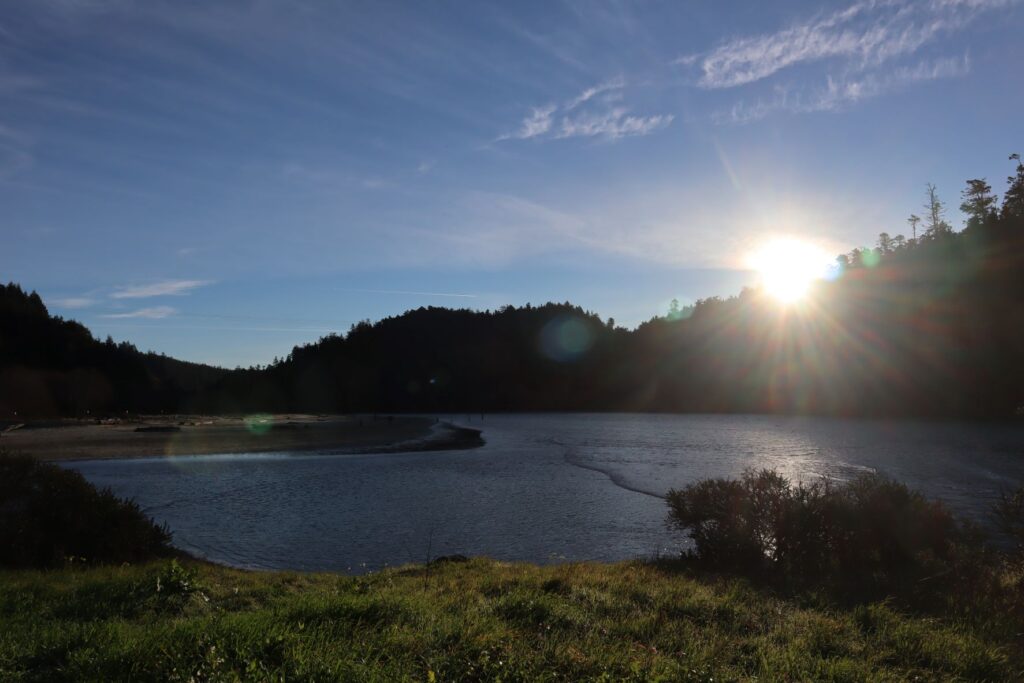 Sun shines on the Big River Estuary